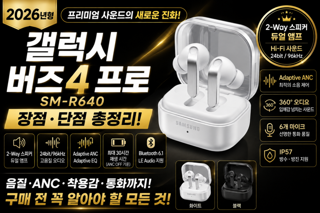 삼성 갤럭시 버즈4 프로 SM-R640 후기｜음질·ANC 장점·단점 총정리 제품 이미지