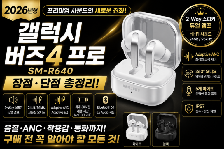 삼성 갤럭시 버즈4 프로 SM-R640 후기｜음질·ANC 장점·단점 총정리