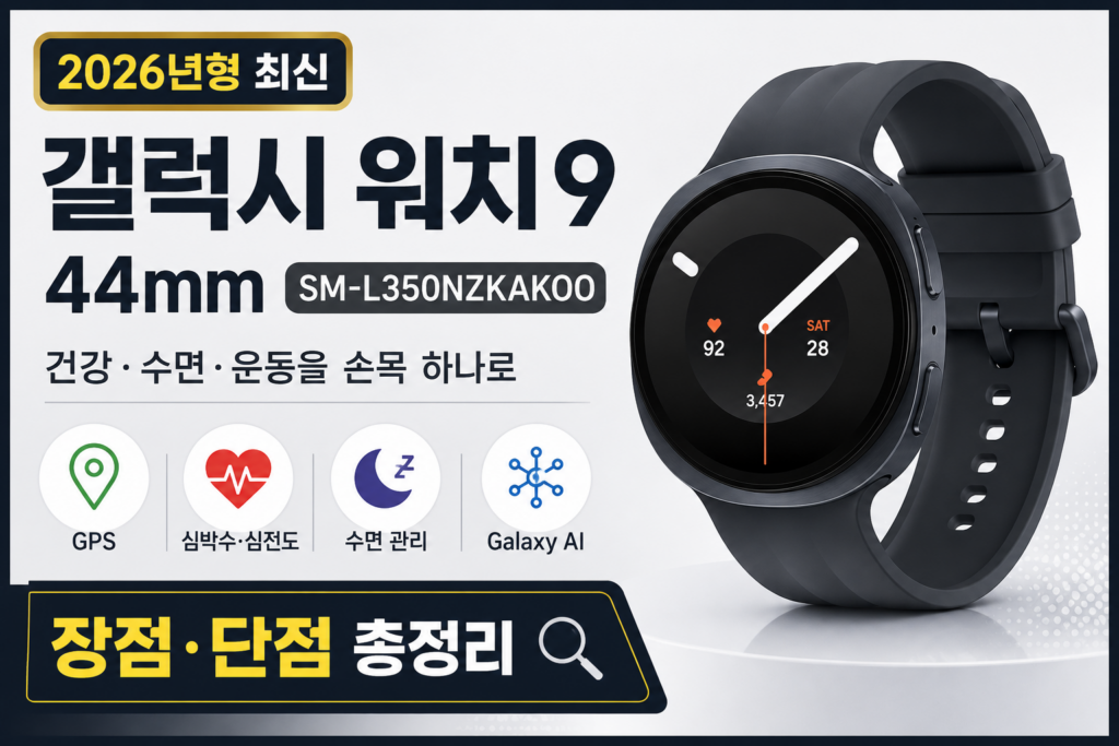삼성 갤럭시 워치9 44mm SM-L350NZKAKOO 스마트워치 후기｜장점·단점 총정리 제품 이미지