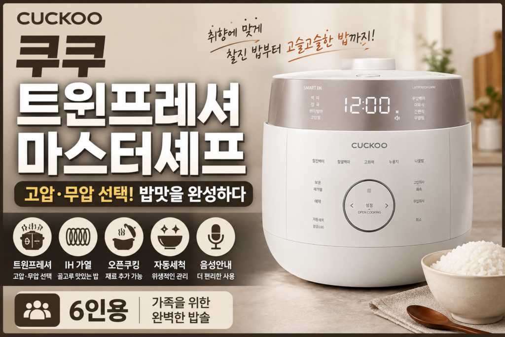 쿠쿠 트윈프레셔 마스터셰프 CRP-LHTR0610FGWM 밥솥 후기｜장점·단점 총정리 제품 이미지
