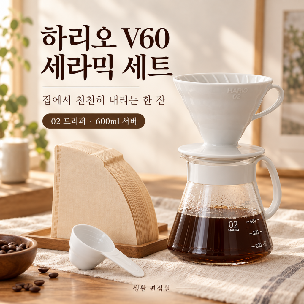 하리오 V60 세라믹 드리퍼 02 세트 상세 리뷰｜구성·사용법·장단점 제품 이미지