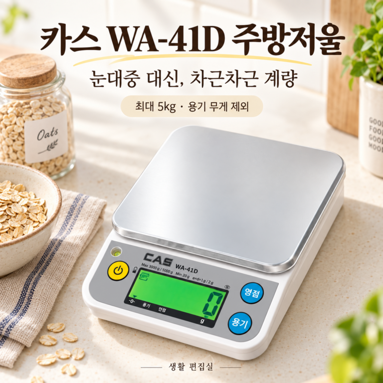 카스 WA-41D 주방저울 상세 리뷰｜5kg 계량·USB-C·장점과 단점