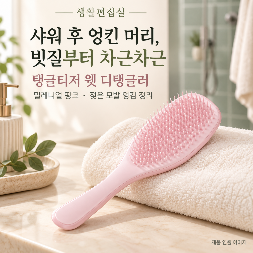 탱글티저 웻 디탱글러 밀레니얼 핑크 브러쉬 빗 상세 리뷰｜사용법과 장단점 제품 이미지