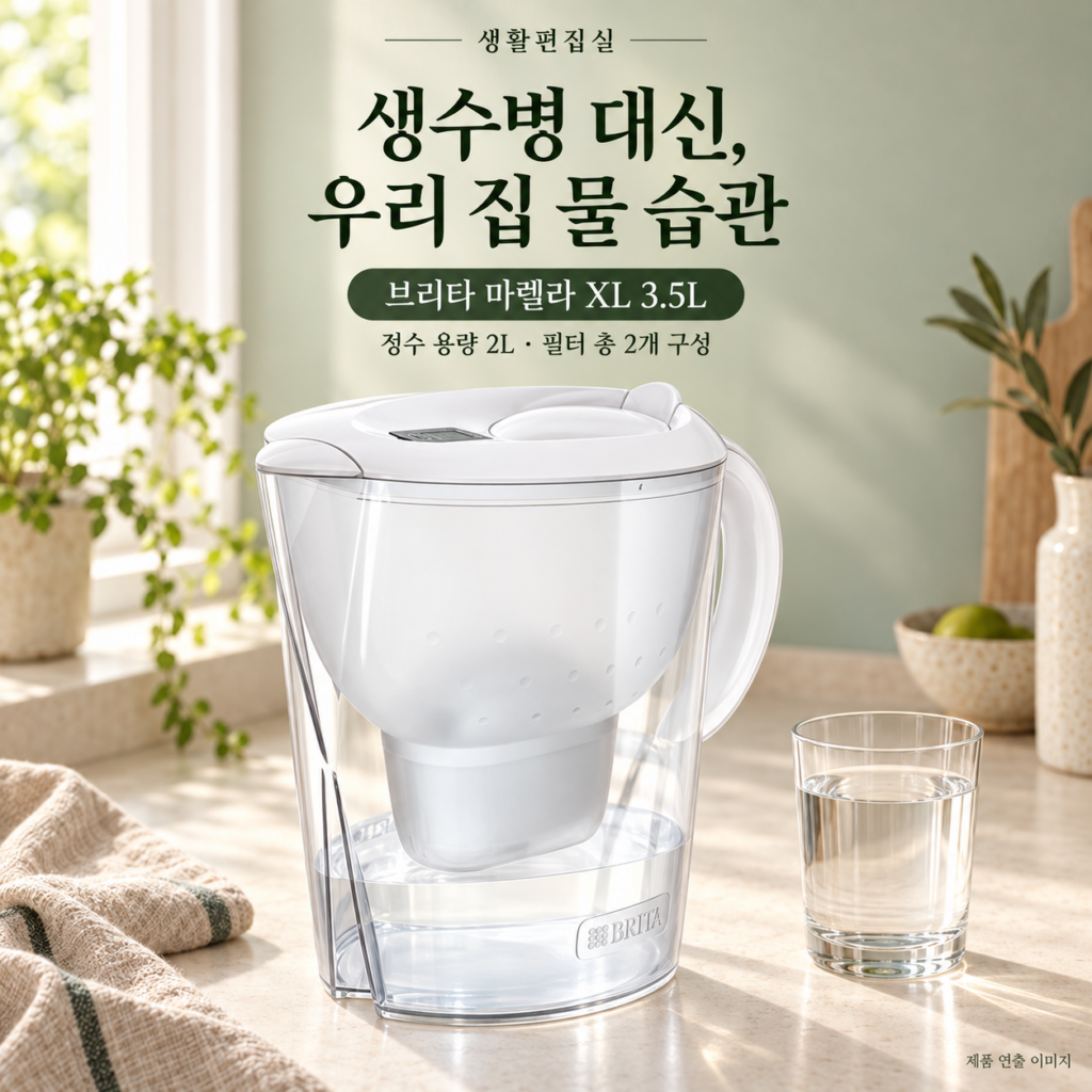 브리타 마렐라 XL 3.5L 필터 2입 상세 리뷰｜용량·세척·장단점 제품 이미지