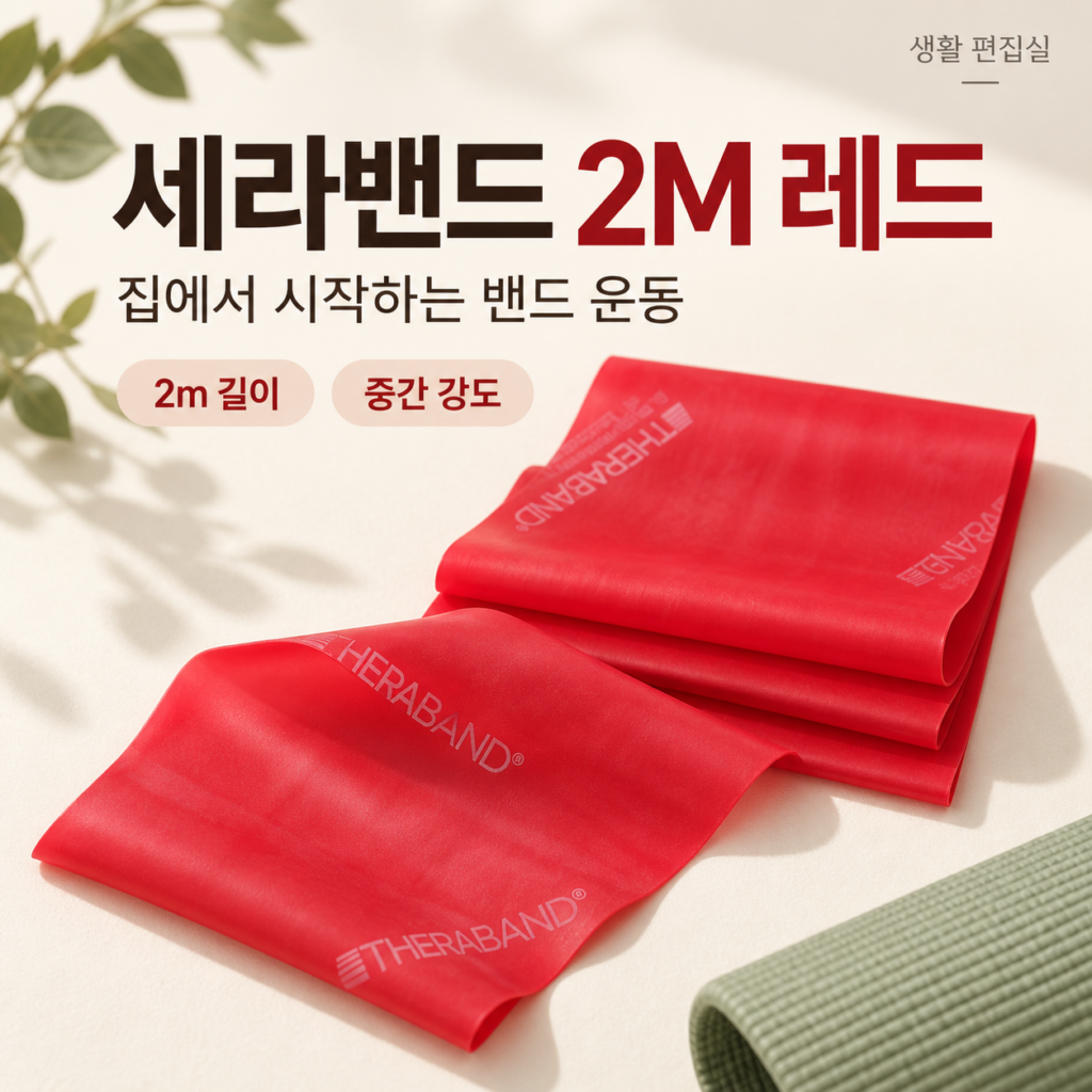 세라밴드 2M 레드 상세 리뷰｜운동 강도와 장점·단점 제품 이미지
