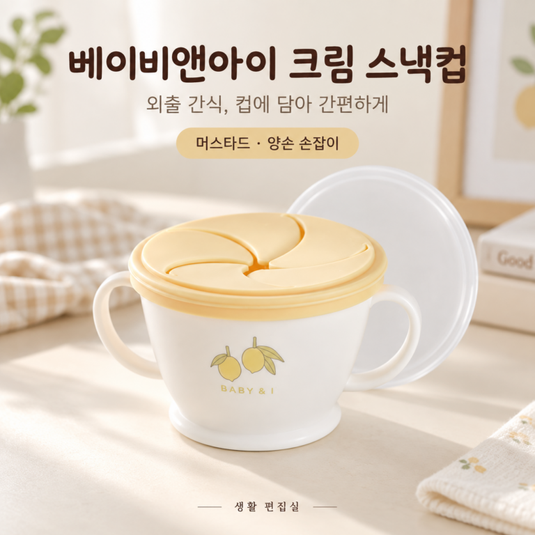 베이비앤아이 크림 스낵컵 머스타드 상세 리뷰｜외출 간식컵 장단점