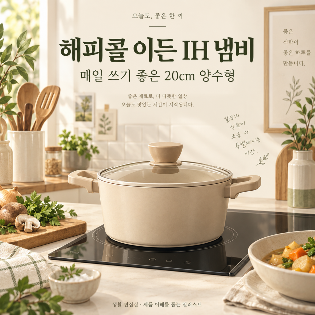 해피콜 이든 IH 양수냄비 20cm 상세 리뷰｜인덕션 호환·장점과 단점 제품 이미지