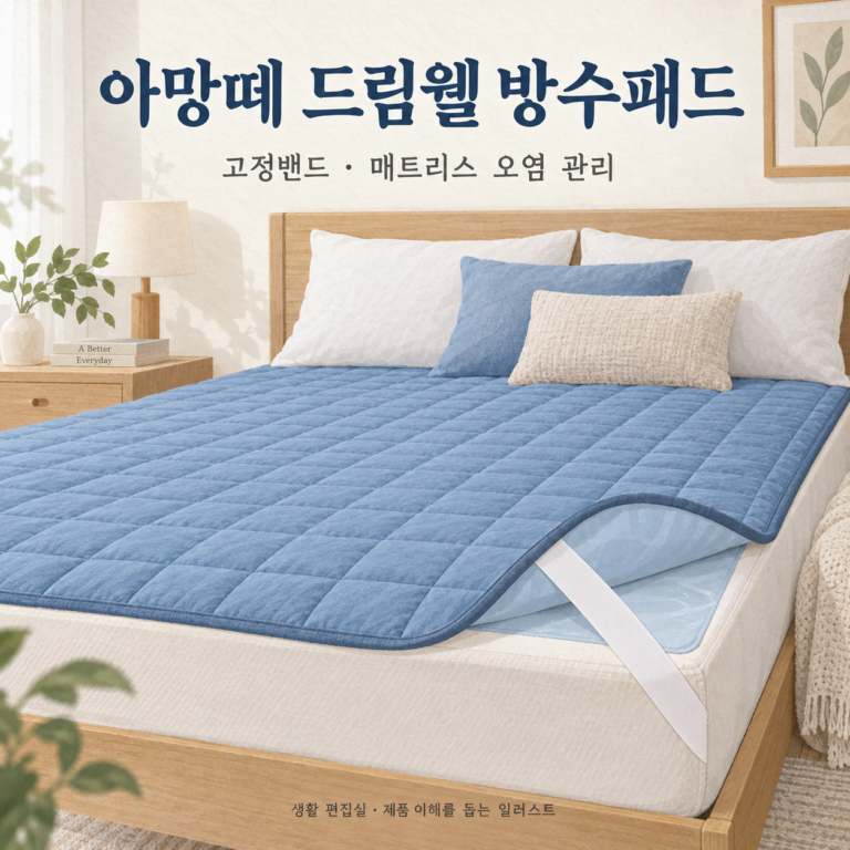 아망떼 드림웰 알러지케어 고정밴드 방수 침대패드 Q 후기｜고정밴드·오염 관리 장점·단점 총정리