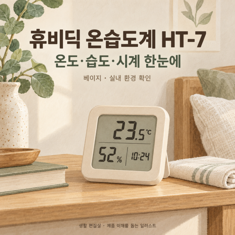 휴비딕 디지털 시계 온습도계 HT-7 후기｜온습도·시계 기능 장점·단점 총정리
