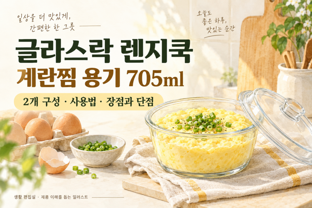 글라스락 렌지쿡 계란찜 용기 705ml 후기｜2개 구성·사용법 장점·단점 총정리 제품 이미지
