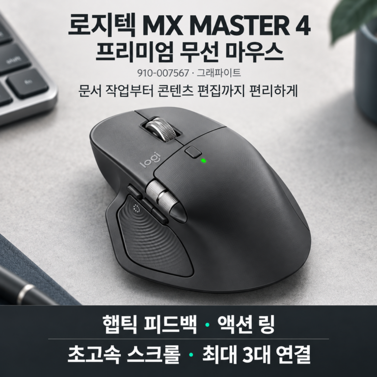 로지텍 MX MASTER 4 910-007567 무선 마우스 상세 리뷰｜스펙·장점·단점