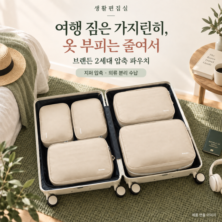 브랜든 2세대 압축 파우치 세트 상세 리뷰｜여행 짐 정리와 장단점